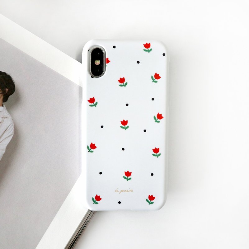 White small tulip phone case - เคส/ซองมือถือ - พลาสติก ขาว