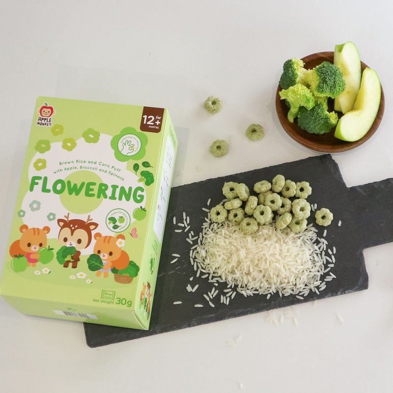 泰國【Apple Monkey】愛啵寶寶 茉莉糙米 花花餅 綜合蔬果(30g) - 寶寶/兒童玩具/玩偶 - 其他材質 