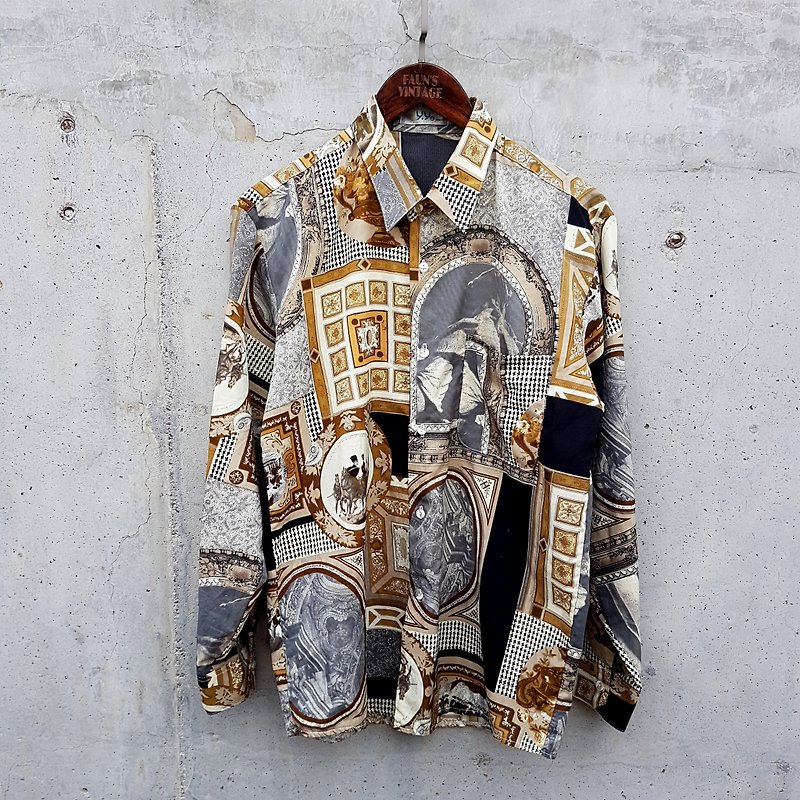 Kotomu - Japan - Gorgeous Baroque Court Totem Vintage Shirt - เสื้อเชิ้ตผู้ชาย - เส้นใยสังเคราะห์ 