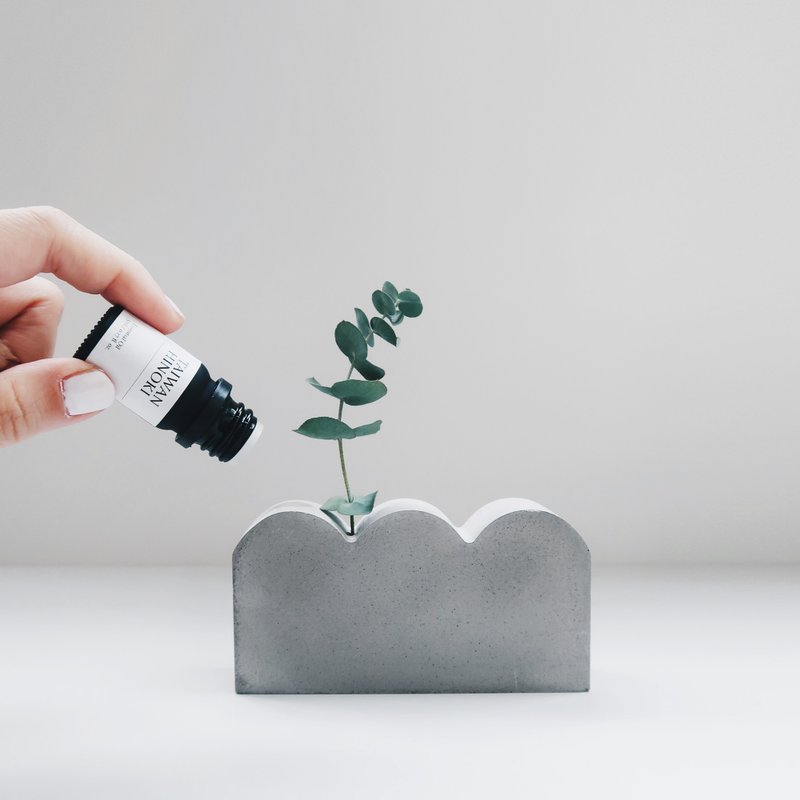 MOUNTAIN | Cement diffuser Stone flower device + pure natural essential oil 3-piece set (including plants) - น้ำหอม - น้ำมันหอม 