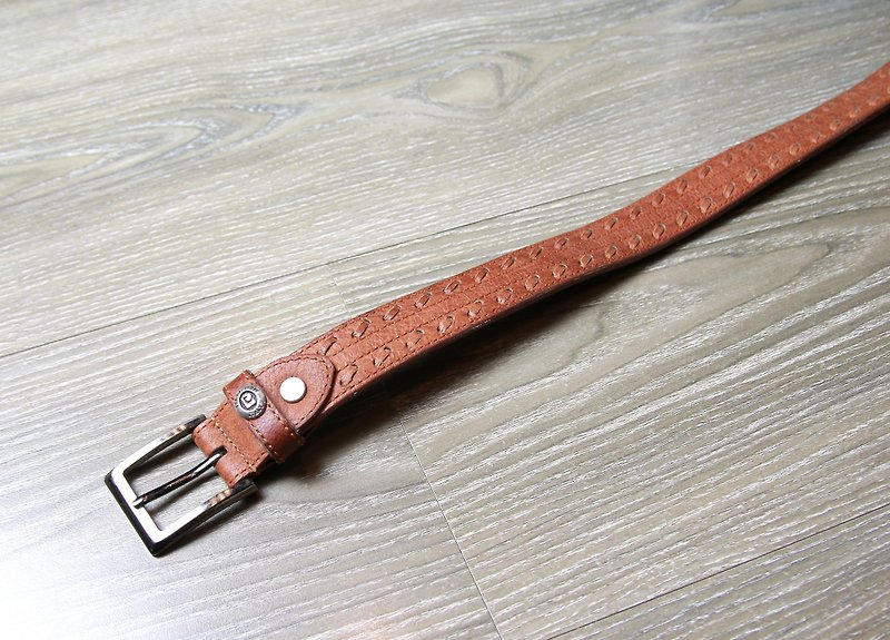 Back to Green - Small Belts Interlaced // vintage belt - Belts - Genuine Leather 