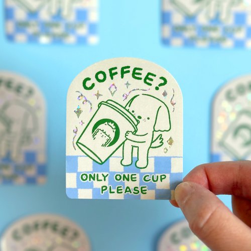 Jormation Glitter Sticker - Coffee
