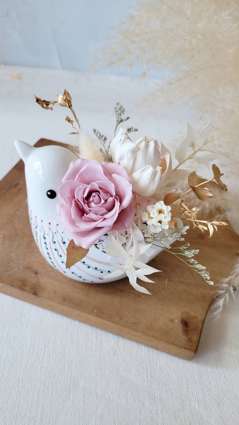 Haizang Design│Blessings under the blue sky - Potted Snowfish Immortal Flower + 3ml Essential Oil - Dried Flowers & Bouquets - Plants & Flowers Pink