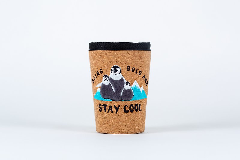 Penguin coffee case 16oz.Younger size /Travel case / keep cool cup bag - Coffee Pots & Accessories - Cork & Pine Wood 