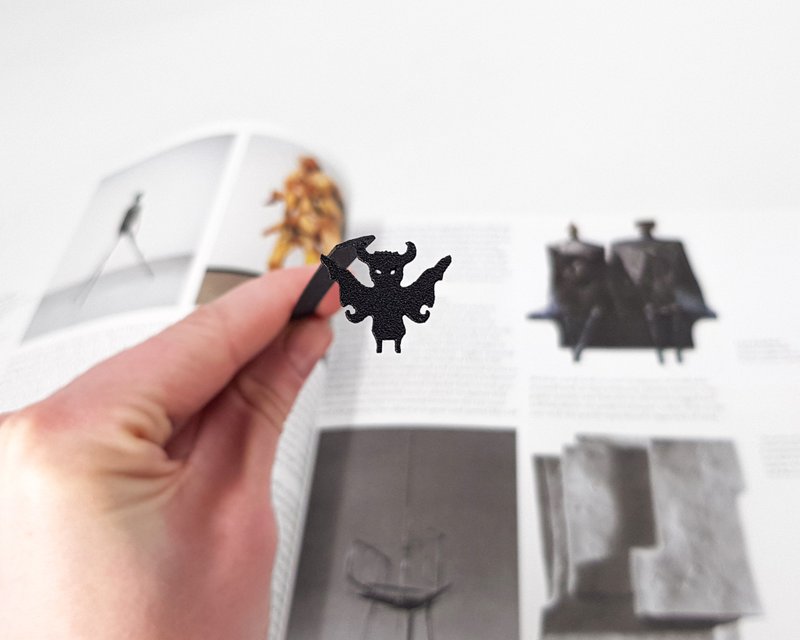 Horror Bookmark Cryptid Creature Chupacabra - 書籤 - 其他金屬 黑色