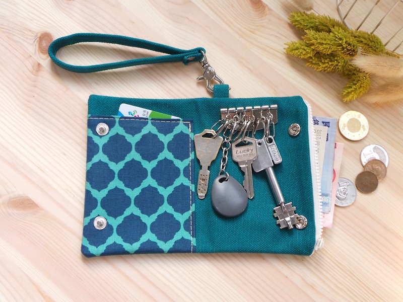 零錢包 鑰匙包 票夾 多功能隨身小包 禮物 - 散紙包 - 棉．麻 綠色