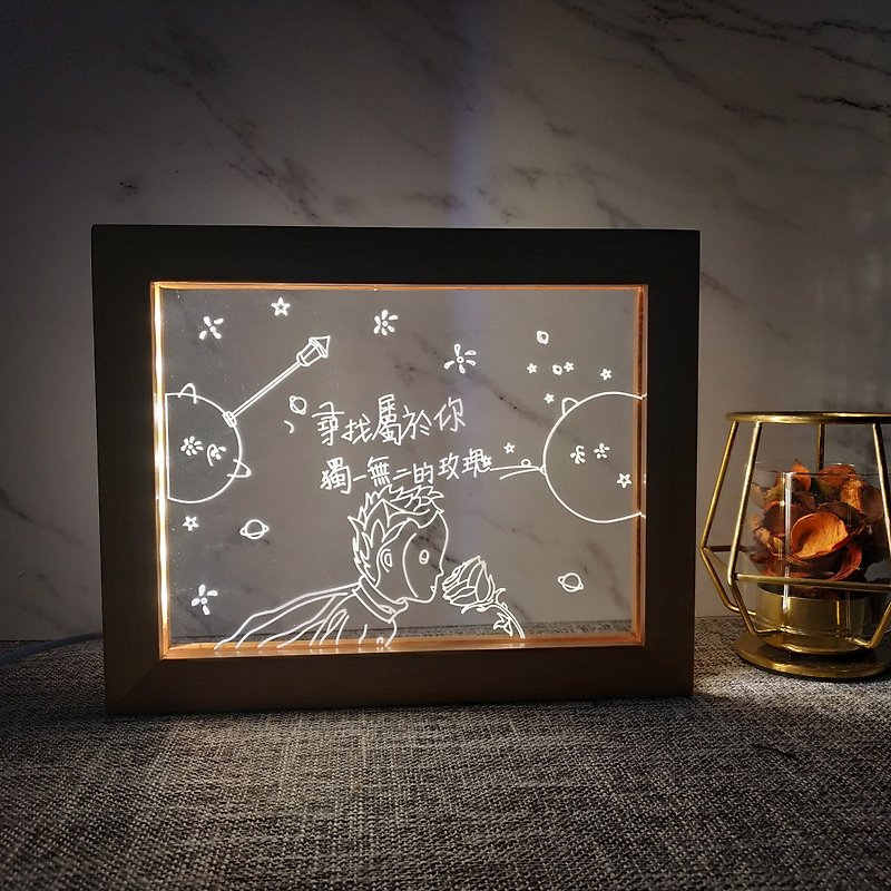 [Customized Products] Space Atmosphere Decorations Daily Night Light-B612 Planet - Lighting - Wood Brown