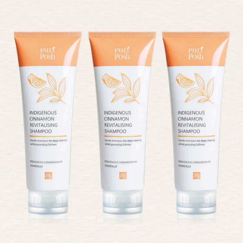 PuriPosh 土肉桂豐澤輕盈洗髮精 3入250ml組 - 台灣植萃頭皮控油 - 洗髮精/餅/皂 - 其他材質 透明