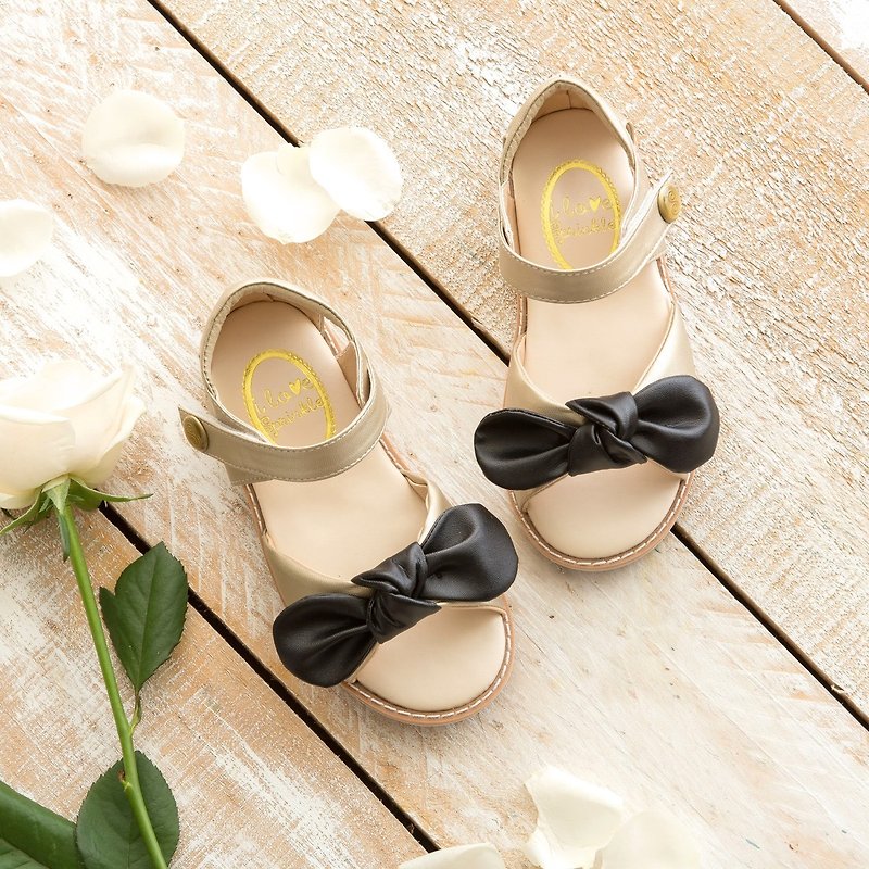 Molly Fashion Golden Bow Sandals - Kids' Shoes - Other Materials Gold
