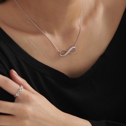 SOIRÉE BY N.Y. 蒔華芮設計師輕珠寶 愛無限鑲鑽項鍊 鋯石項鍊 精緻經典