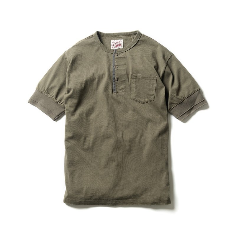 Henley Classic(S) - 軍綠 Olive - 男 T 恤 - 棉．麻 