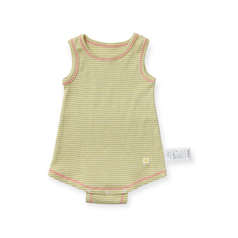 Extended One Piece, Sleeveless, Moss Green × Pink. - Onesies - Eco-Friendly Materials Green