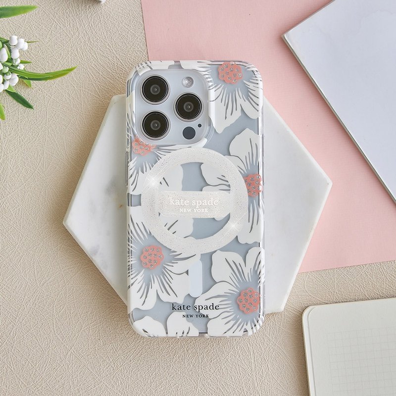 【kate spade】MagSafe 手機彈性指環 閃亮銀 - 手機配件 - 塑膠 銀色
