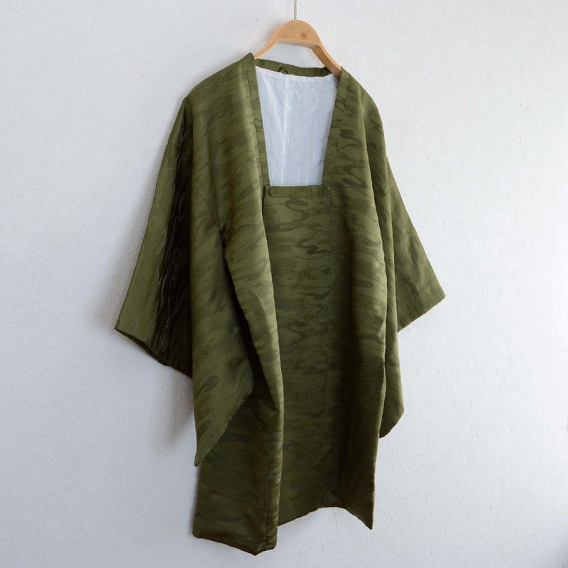 和服外套古董和服日式日本複古昭和 - 女大衣/外套 - 其他材質 綠色