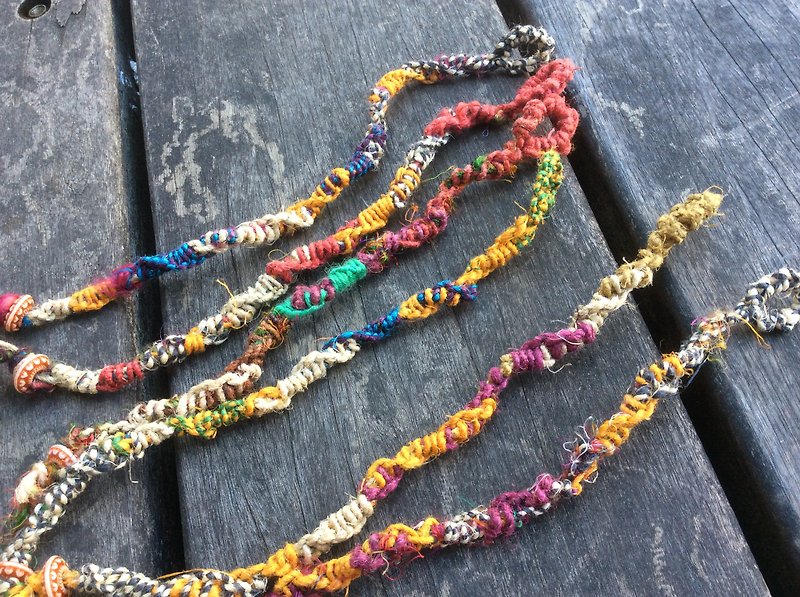 To order Fair Trade Linen rope braided rope foot - Anklets & Ankle Bracelets - Cotton & Hemp Multicolor