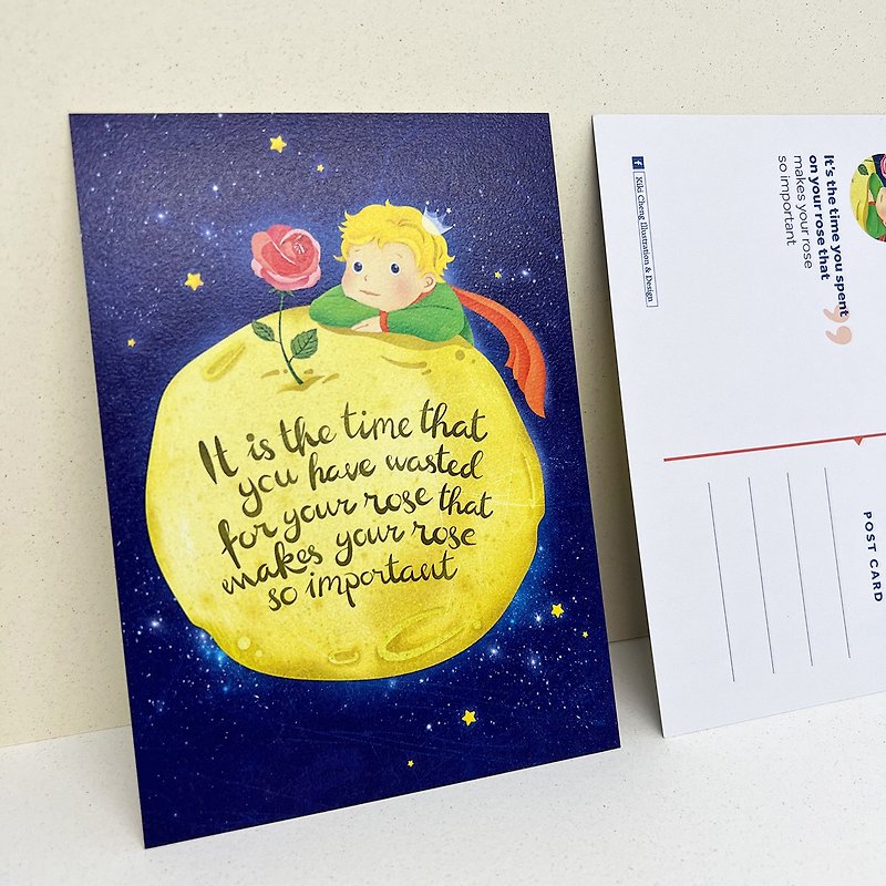 กระดาษ การ์ด/โปสการ์ด สีน้ำเงิน - The Little Prince Postcard (1)