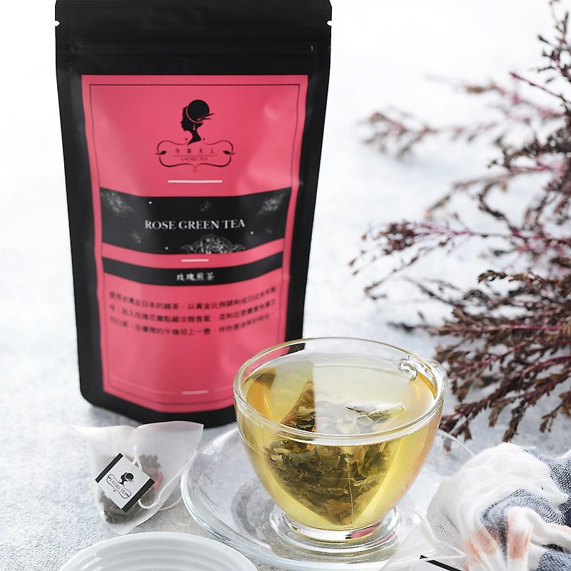 Rose Sencha (10pcs/bag)│Triangle Tea Bag‧Elegant Fragrance - Tea - Other Materials Pink