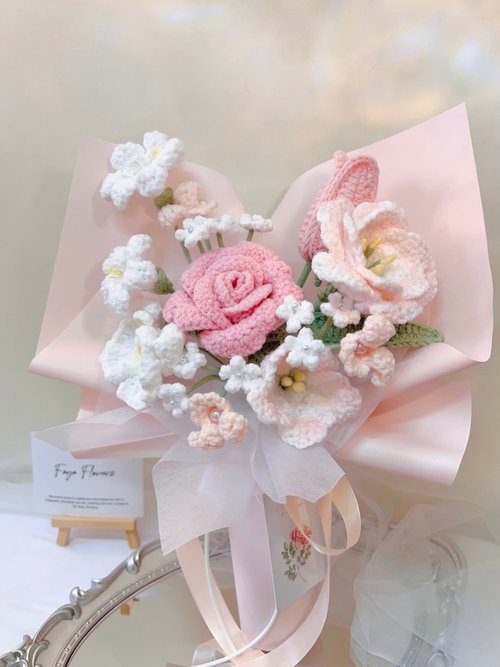 Faya 毛線永生花｜鉤織小物 處女座專屬生日花束 編織花 鉤織花 針織花 生日花束七夕