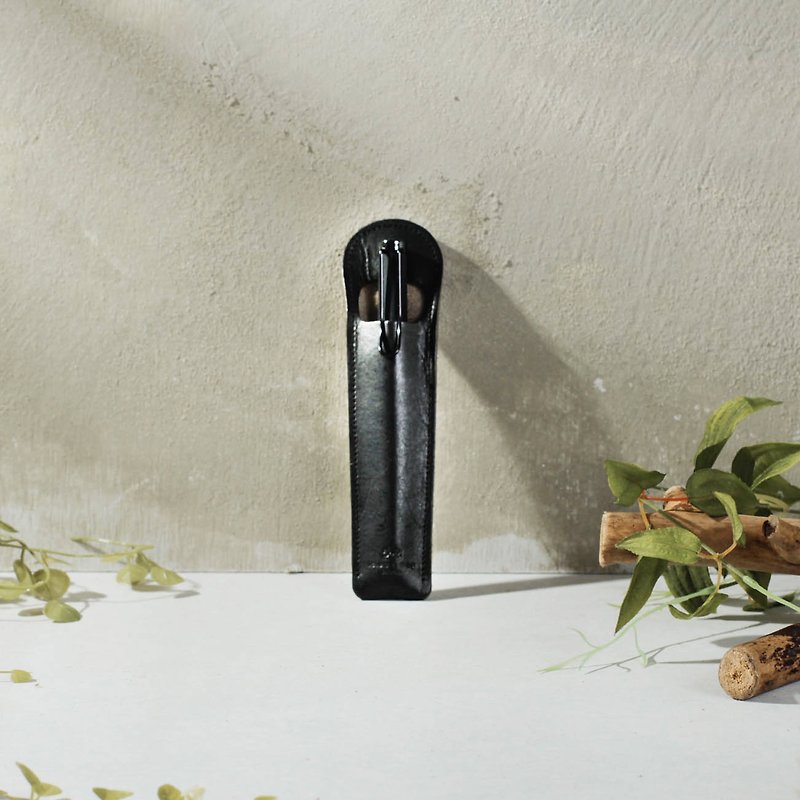 【icleaXbag】''Baguette'' Leather Pen Holder (Black) DG30 - กล่องดินสอ/ถุงดินสอ - หนังแท้ 