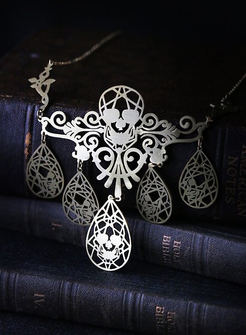 defy The Skull with Diamond shape (Hand Craft) Necklace V.1