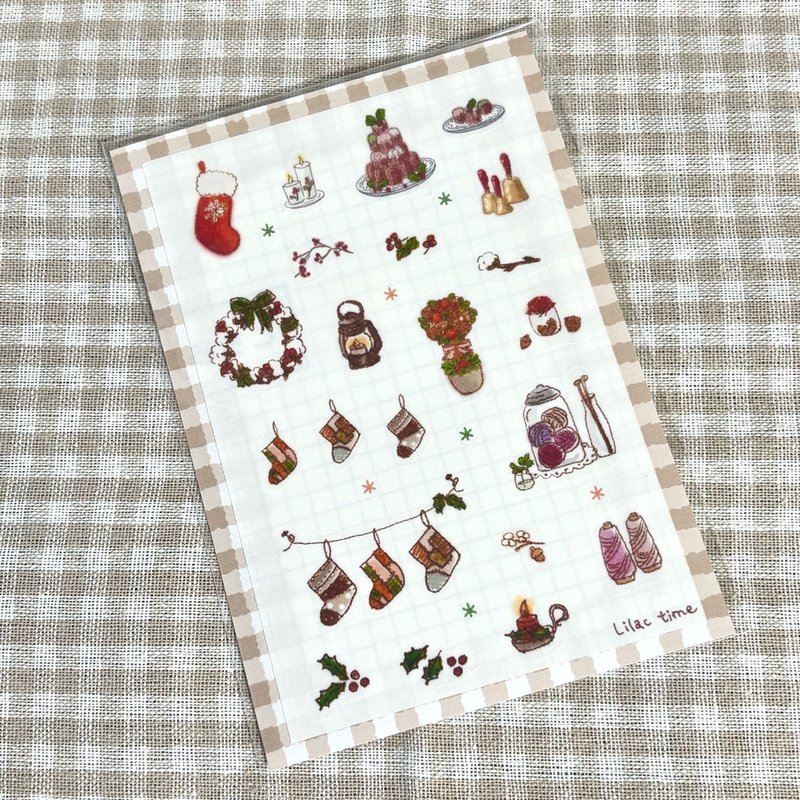 Half-cut Stickers, Masking Tape Material, Christmas, Stocking - 貼紙 - 紙 