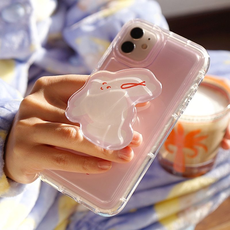 Original design jelly mobile phone case pink rabbit cute animal tpu all-inclusive soft shell - Phone Cases - Plastic 