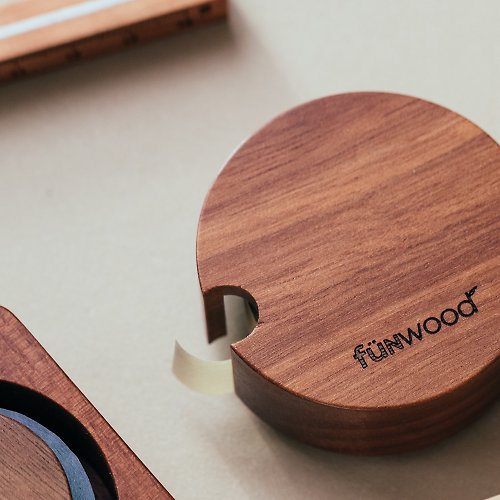fünwood 辦公文具-實木製紙膠台
