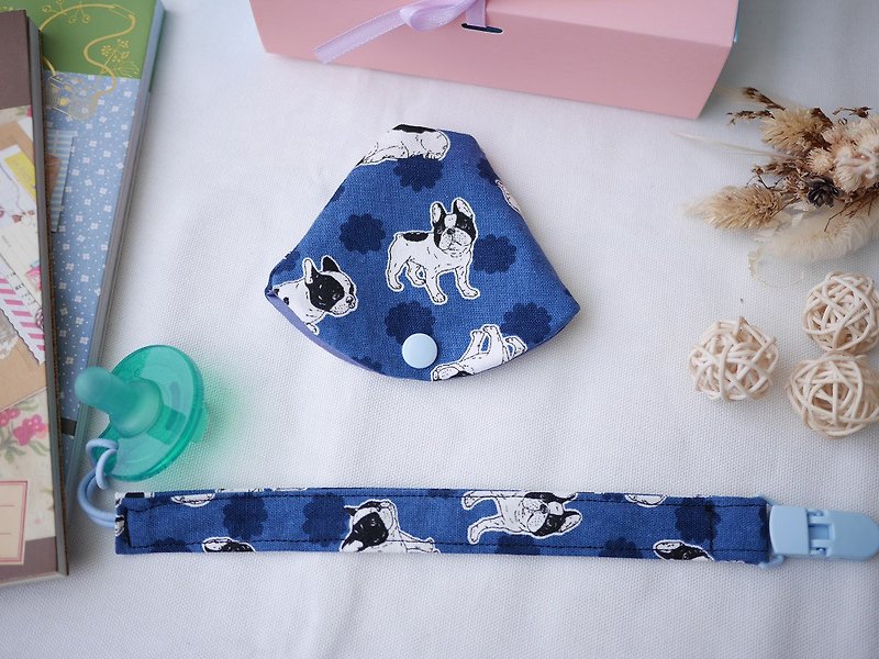 Two-in-one pacifier clip pacifier dust cover + pacifier chain method - อื่นๆ - ผ้าฝ้าย/ผ้าลินิน สีน้ำเงิน