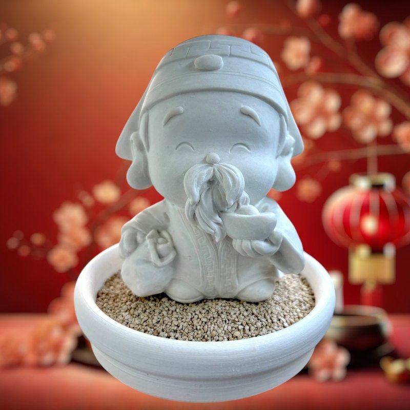 Welcoming the Gods of Wealth - East Wealth God  w/small dish holder set - น้ำหอม - วัสดุอื่นๆ ขาว