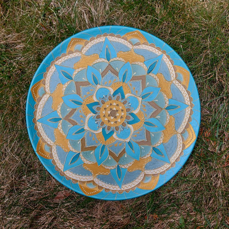 Mandala ceramic wall plate - 壁貼/牆壁裝飾 - 陶 多色