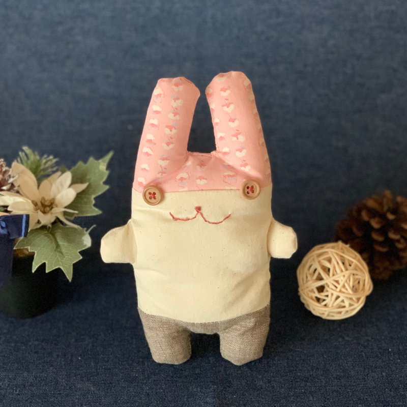 Rainbow color and white rabbit plush toy Funita - ของเล่นเด็ก - ผ้าฝ้าย/ผ้าลินิน สึชมพู