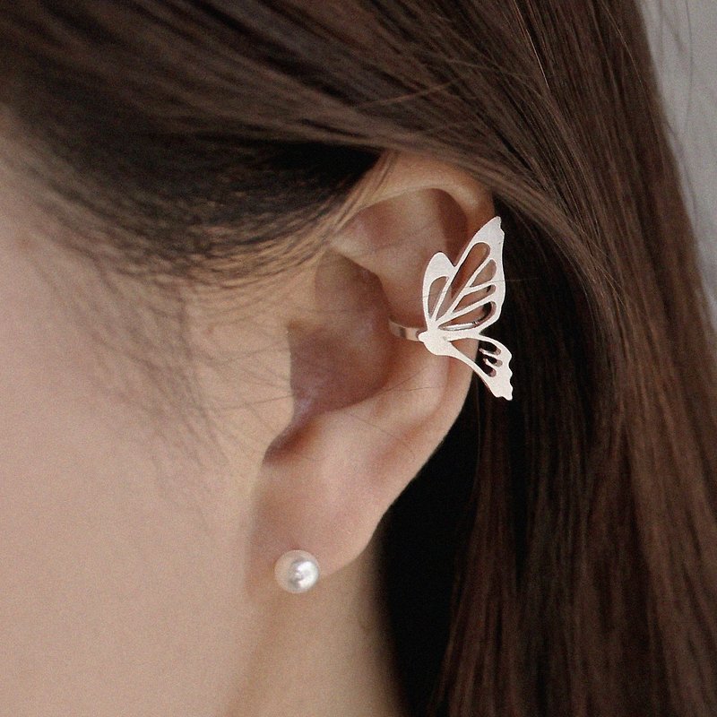 Fly up _Butterfly Earcuff - Earrings & Clip-ons - Sterling Silver Silver