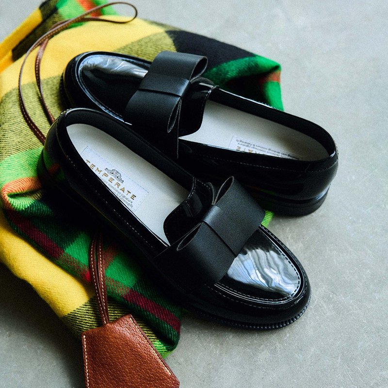 DECO (BLACK)  PVC LOAFER / RAIN SHOES リボンローファー - 雨鞋/防水鞋 - 防水材質 黑色