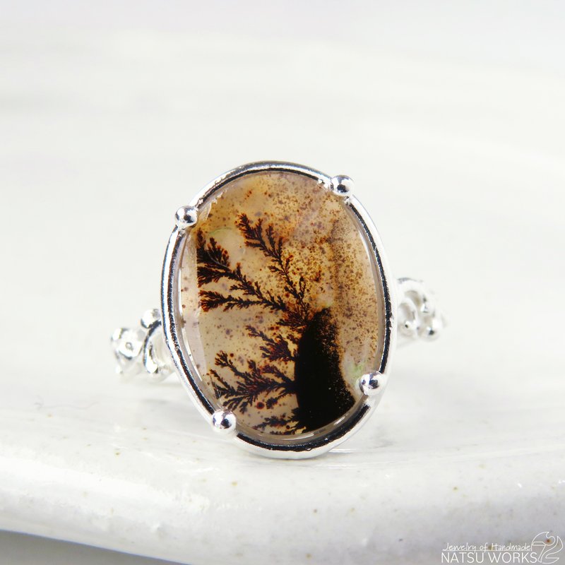 デンドリティック アゲート リング / Dendritic Agate Ring d6 - 戒指 - 寶石 咖啡色