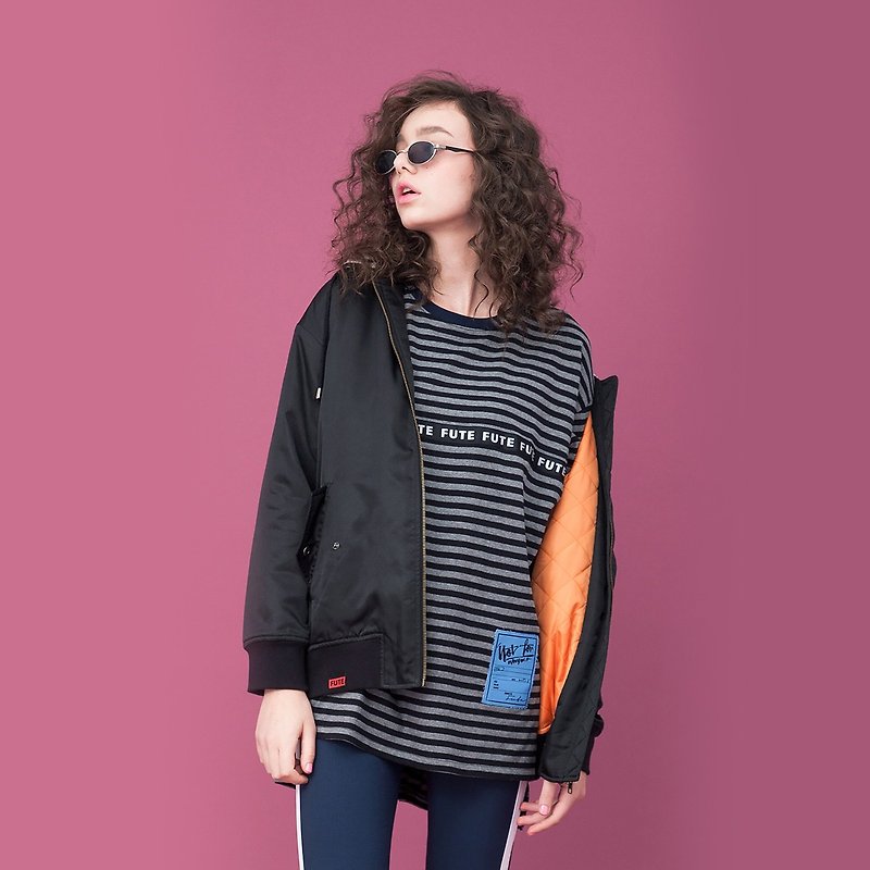 Water-repellent Shiny Quilted Bomber Jacket - Women's Casual & Functional Jackets - Polyester Black