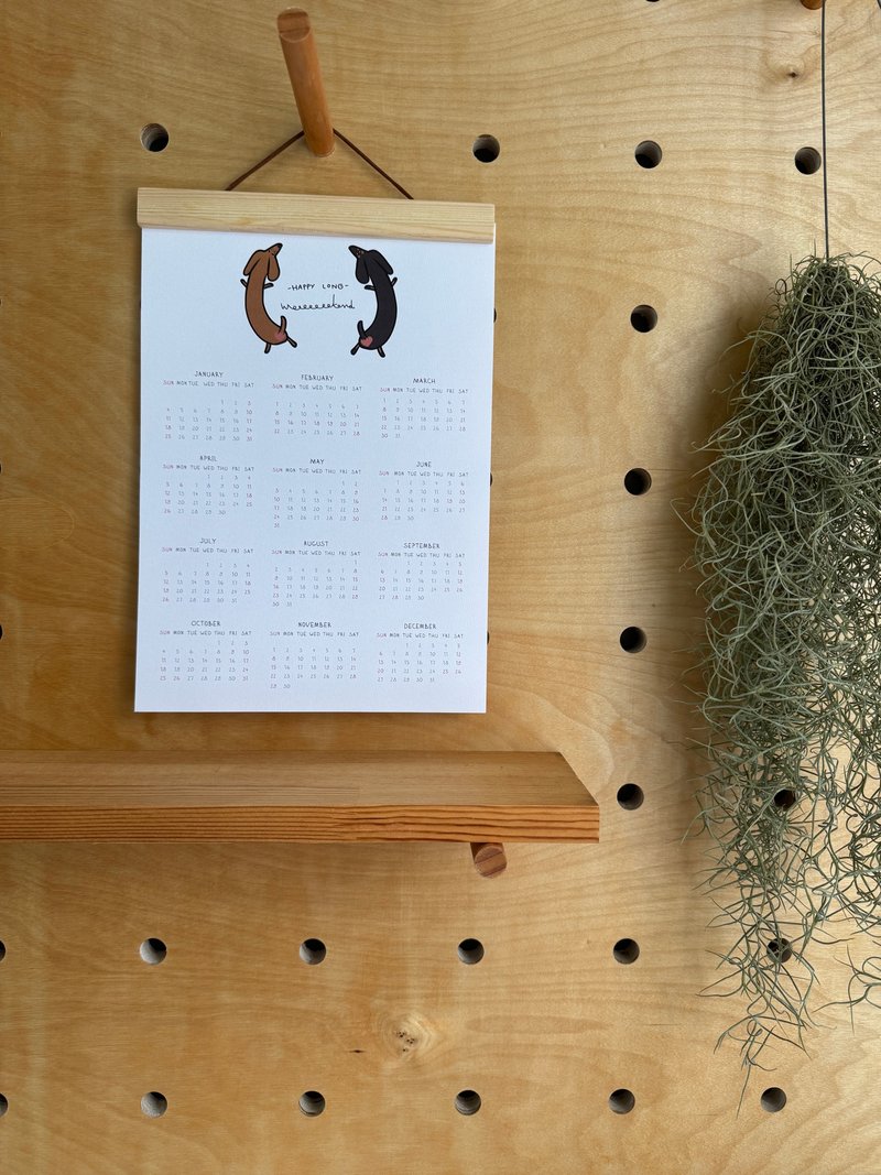 臘腸狗 年曆 2026 掛飾 聖誕節 交換禮物 - 日曆/月曆/年曆 - 紙 多色