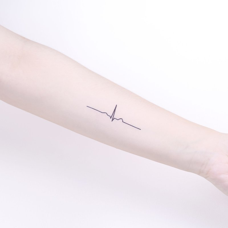 刺青紋身貼紙 / 心跳 線條 Surprise Tattoos - 紋身貼紙/刺青貼紙 - 紙 黑色