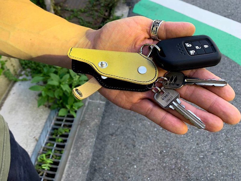 SLIDE Vintage MIX color slide gun key case SGK-OKC-K for gifts - Keychains - Genuine Leather Green