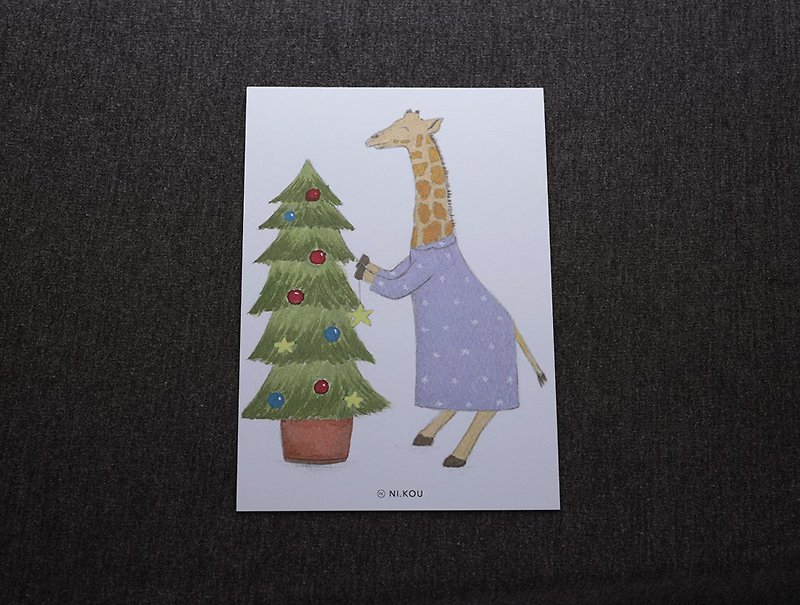 ni.kou Christmas giraffe postcard - Cards & Postcards - Paper 