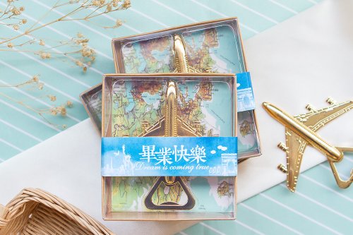 幸福朵朵 婚禮小物 花束禮物 畢業快樂 復古飛機開瓶器(滿百份免費印名字) 畢業禮物 學校活動
