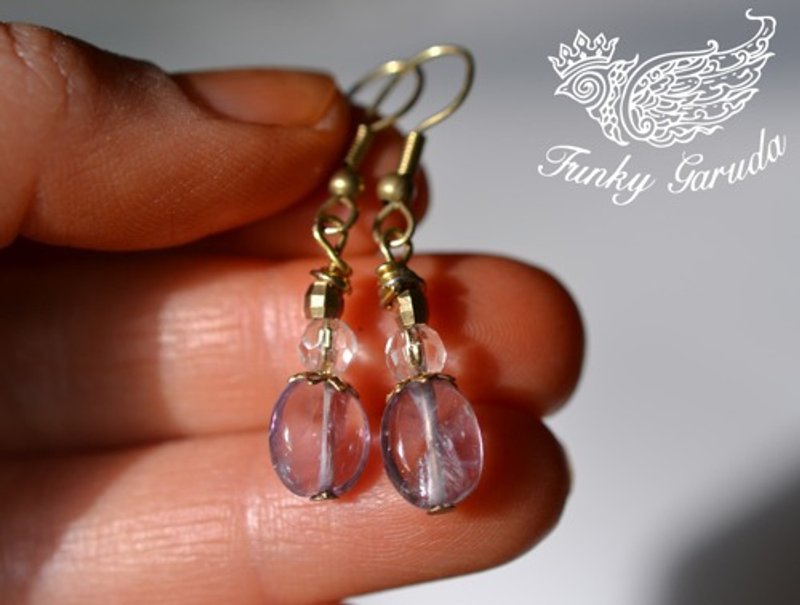 天然紫黃水晶★耳環 B pia024 - 耳環/耳夾 - 寶石 