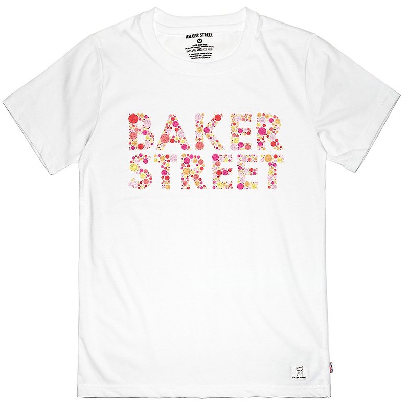 British Fashion Brand -Baker Street- Ishihara Fonts Printed T-shirt - Men's T-Shirts & Tops - Cotton & Hemp Gray