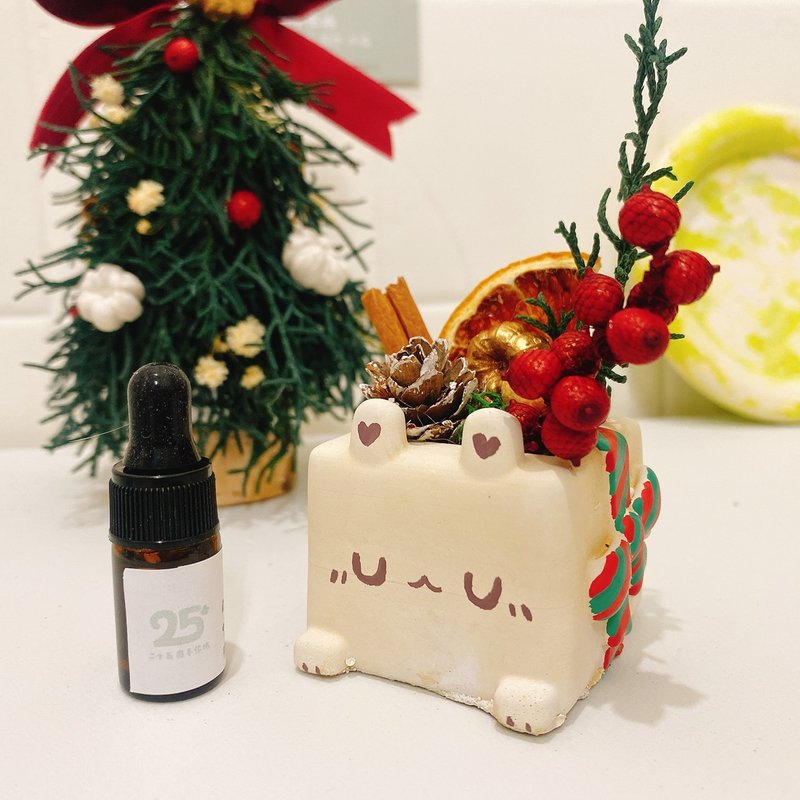 【聖誕擴香】聖誕禮物兔比永生擴香石 - 香氛/精油/擴香 - 水泥 白色