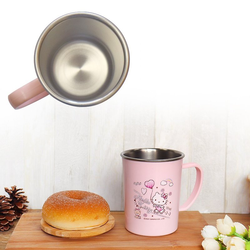 【HELLO KITTY】Let's go to school together fun series 304 Stainless Steel single ear cup / insulated children's cup 230ml - Cups - Stainless Steel Pink