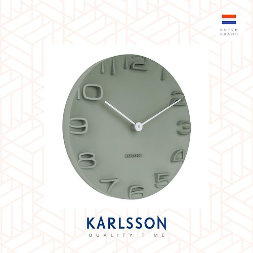 Ur Lifestyle 荷蘭Karlsson Wall clock On The Edge green w. chrome hands