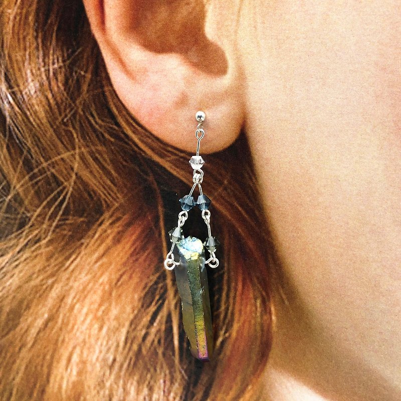 Unique Aurora Crystal 925 Silver Earrings【Birthday Gift】【Valentines Day Gift】 - Earrings & Clip-ons - Crystal Multicolor