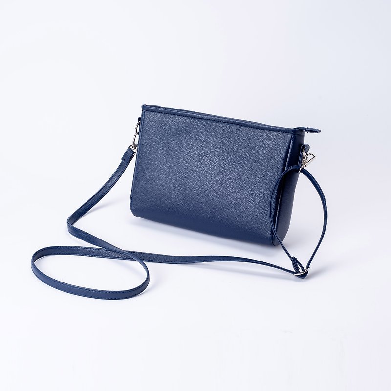 Lightweight crossbody bag navy blue - Messenger Bags & Sling Bags - Faux Leather Blue