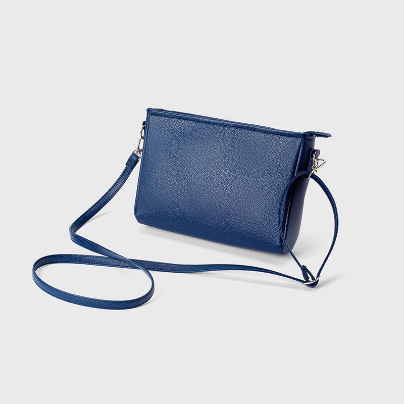 輕便斜背包 藏青 - 側背包/斜孭袋 - 人造皮革 藍色