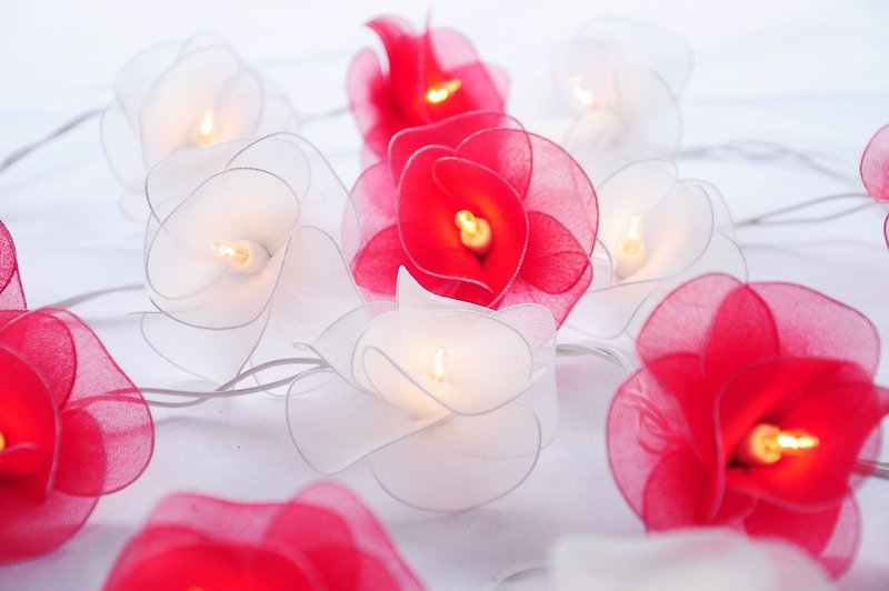 20 Romantic Flower String Lights for Home Decoration,Wedding,Party,Bedroom,Patio - โคมไฟ - กระดาษ 