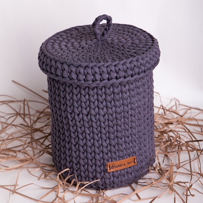 PDF crochet pattern Basket with lid. Crochet basket. Handmade storage basket - 編織/羊毛氈/布藝 - 棉．麻 